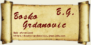 Boško Grdanović vizit kartica